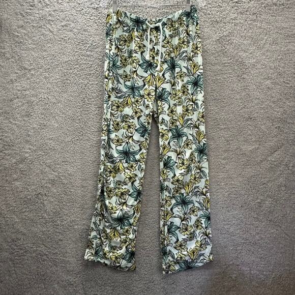 Beach Riot Women's Medium Floral Pants Wide Straight Leg Casual Tropical Summer - Picture 1 of 12
